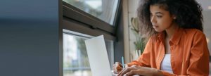 image of woman working from home
